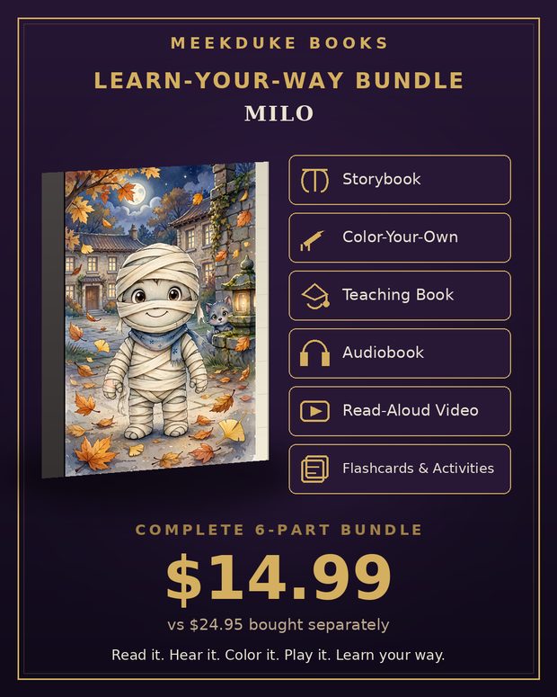 Milo Learn-Your-Way bundle — storybook, audio and learning pack together