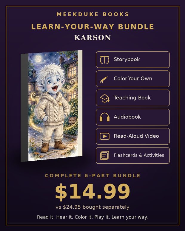 Karson Learn-Your-Way bundle — storybook, audio and learning pack together