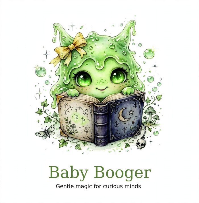 Baby Booger book cover — a small purple creature smiling