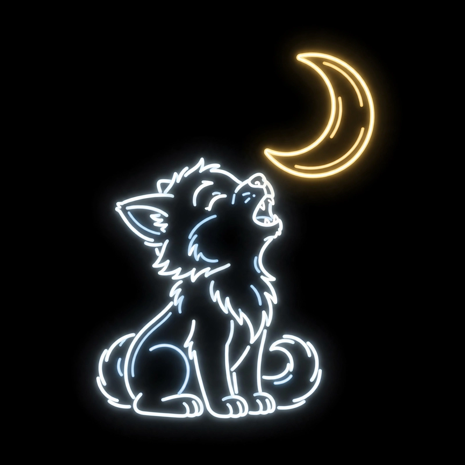 Wally & the Moon neon sign design