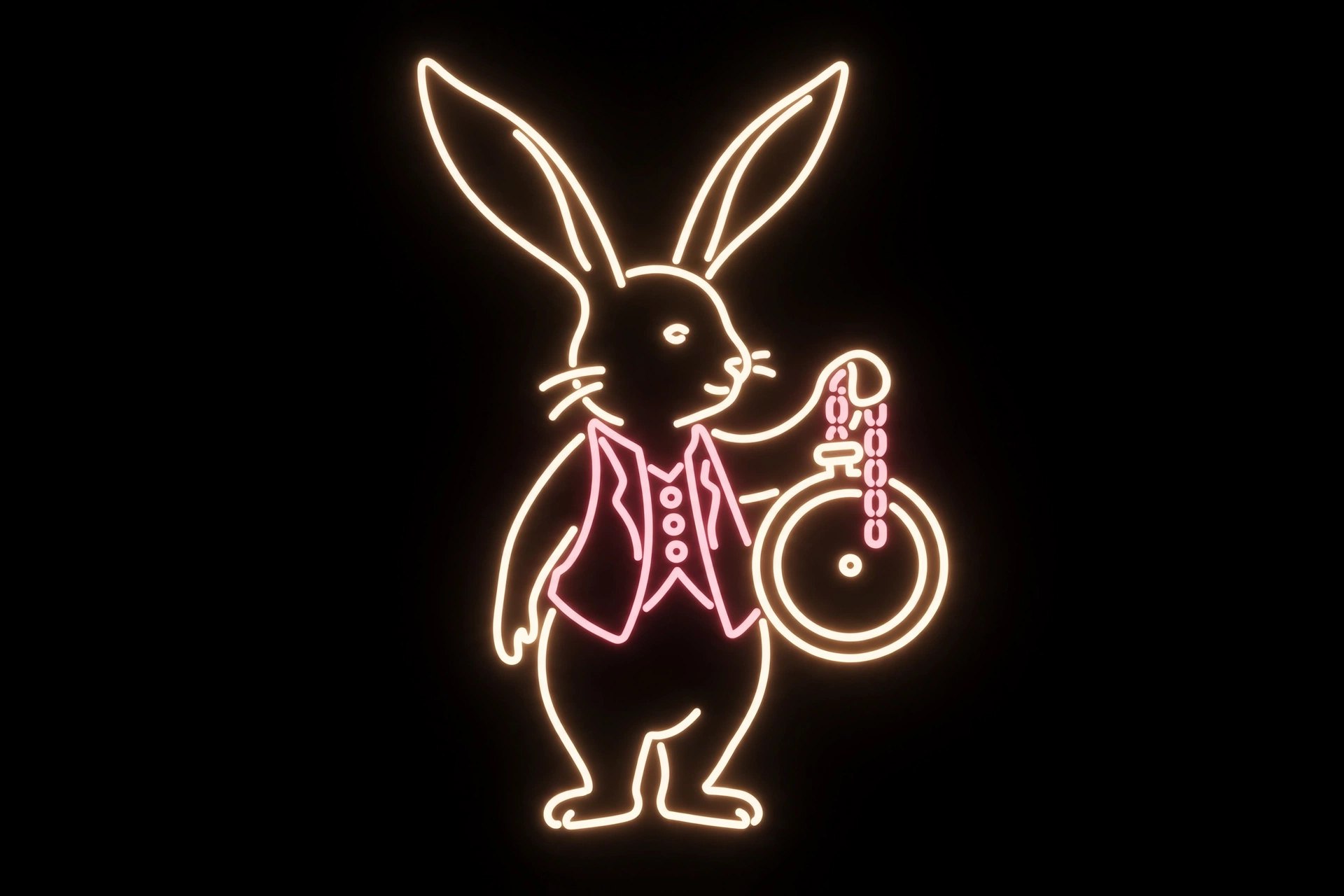 White Rabbit neon sign design